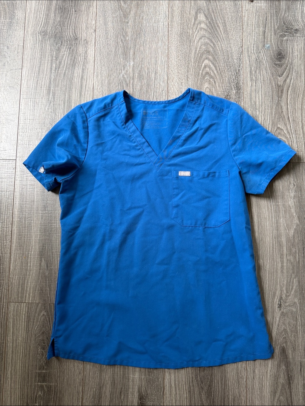 Royal Blue V-Neck Scrub Top with Chest Pocket